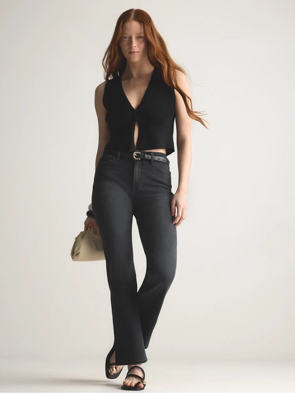 Quince Bella Stretch High-Rise Straight Jeans